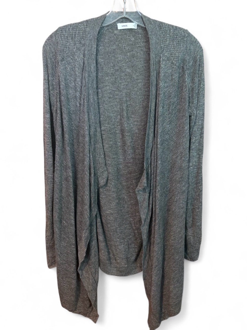 Vince Heather Grey Open Front Draped Cardigan Womens Size Medium